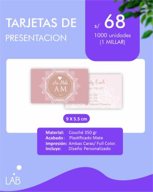 Tarjetas de Presentación x1000